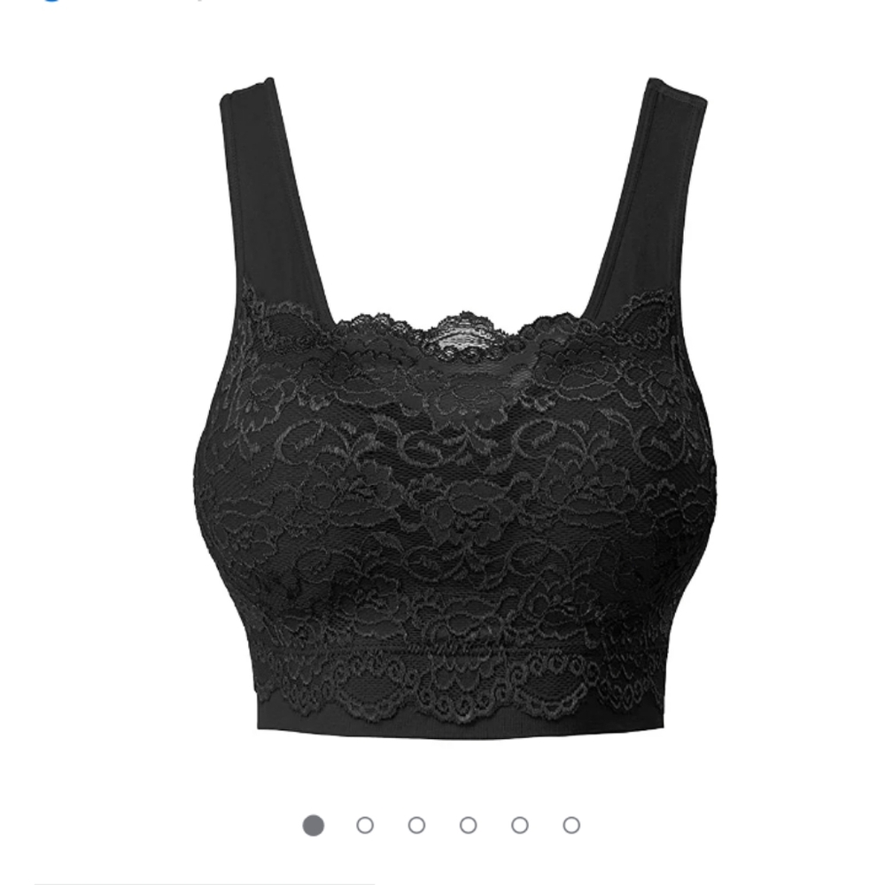 Angelina Black Lace Queen Wire Free Pullover Bra NWT